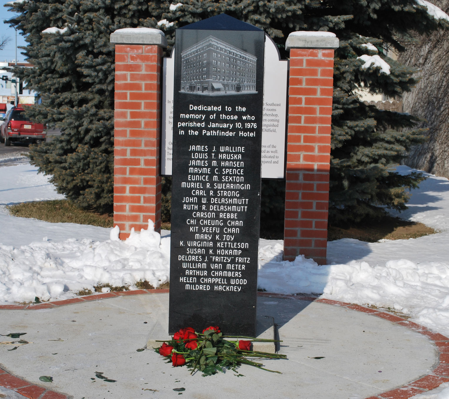 Pathfinder Hotel memorial